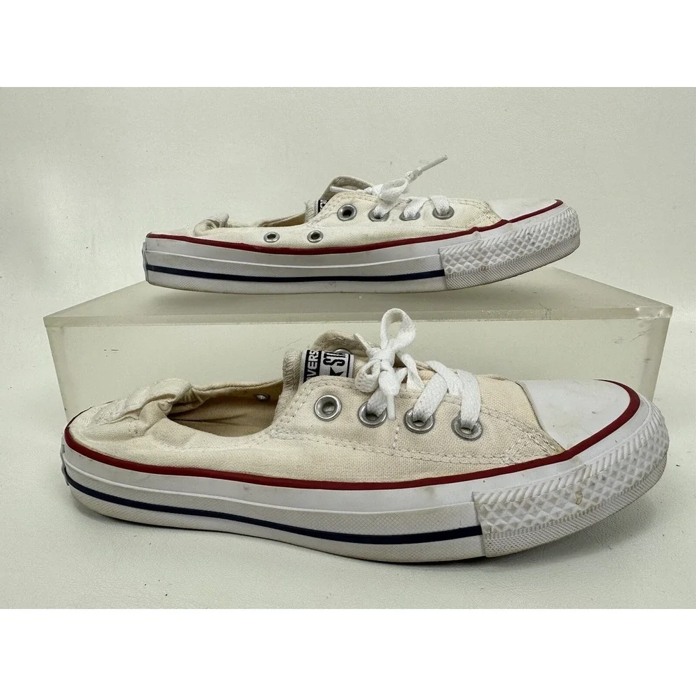Converse All Star Women's Size 7 Elastic Back No‎ Tie Low Top Shoes White